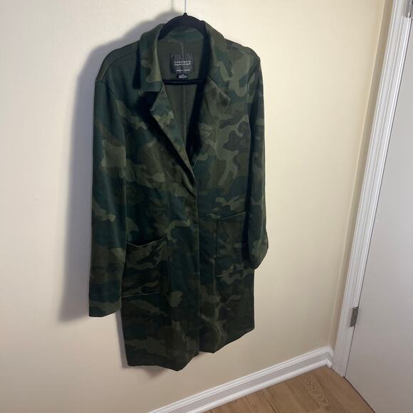 Sanctuary Olive Green Camo Long Utility Jacket Women’s Size Medium - Picture 5 of 8